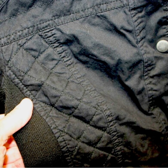 Maurices Small  Black Classic Jacket basic moto retro Quilted Cotton Snaps - Picture 7 of 12